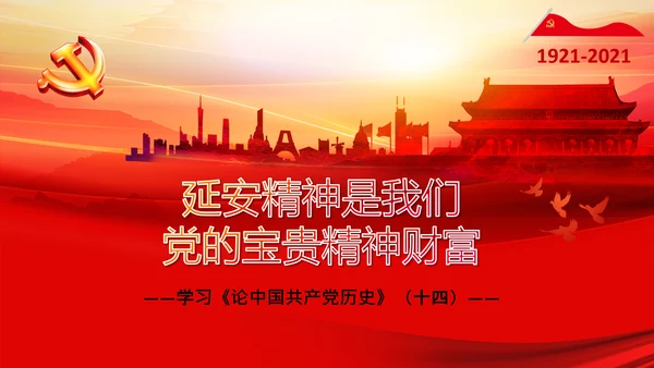 学习论中国共产党历史延安精神党课PPT模板