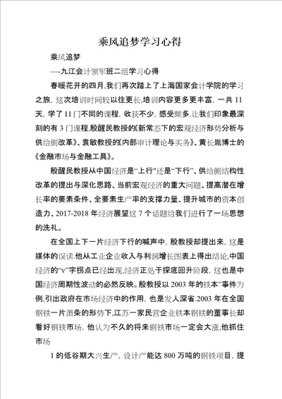 乘风追梦学习心得