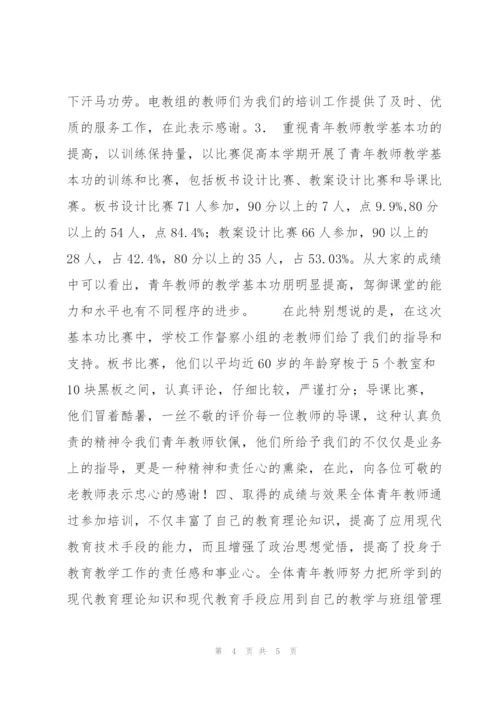 青年教师 培训工作总结.docx