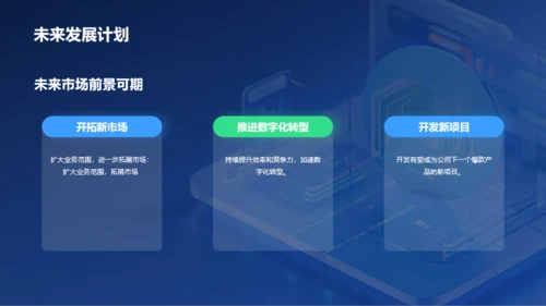 蓝色IT互联网总结汇报PPT模板