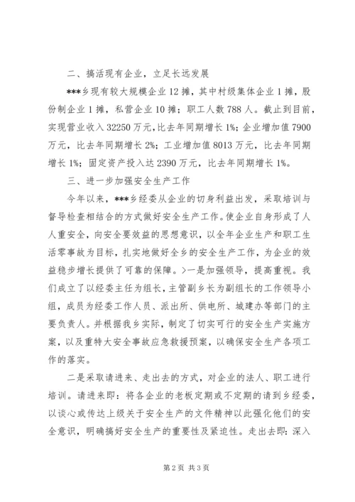 乡镇经委工作的自我总结.docx