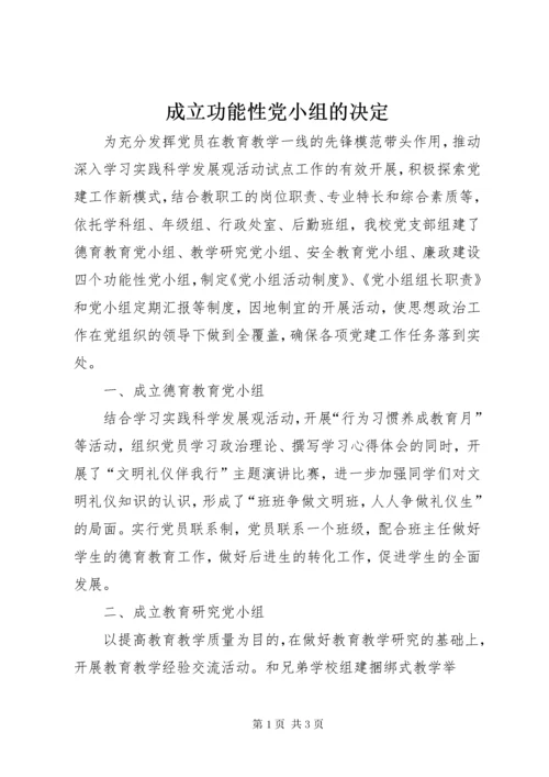 成立功能性党小组的决定.docx