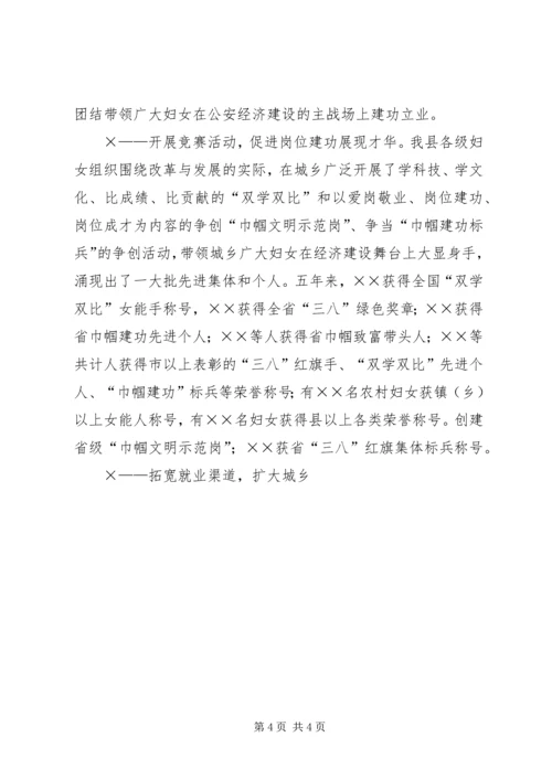 妇女代表大会上的报告 (4).docx