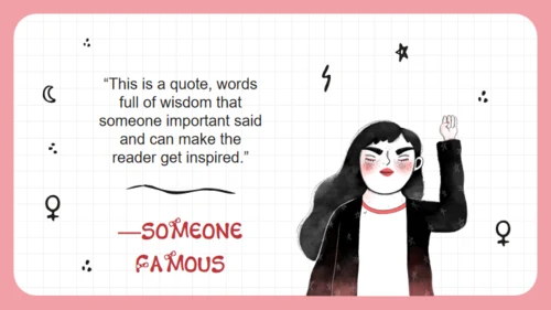 女孩力量卡通人物通用PPT模板