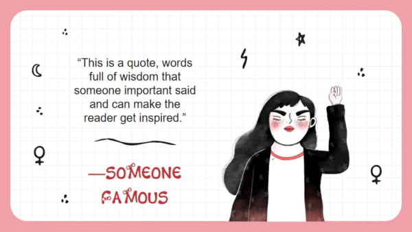 女孩力量卡通人物通用PPT模板