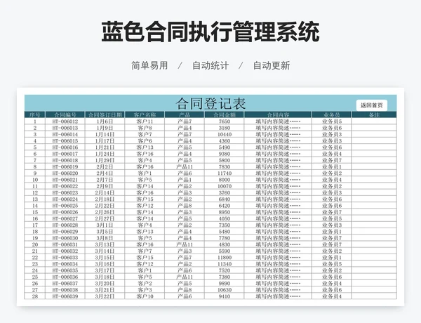 蓝色合同执行管理系统