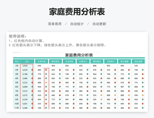 家庭费用分析表