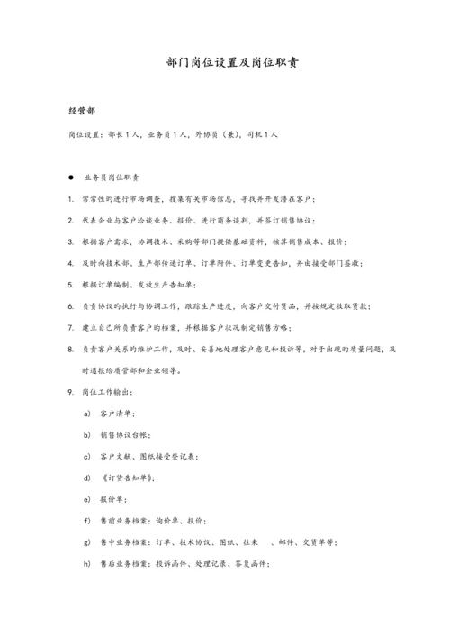 百人加工企业部门岗位设置及岗位职责.docx