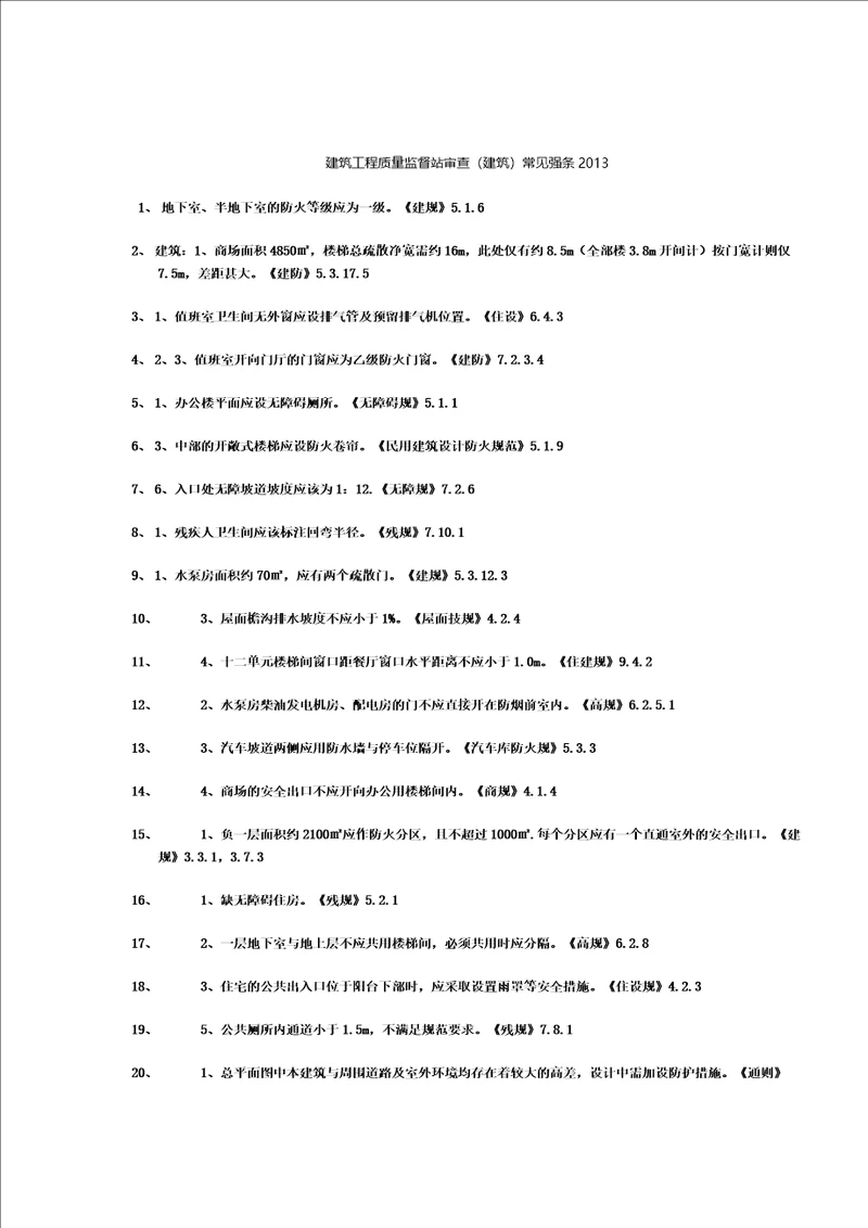 建筑常见强条共15页