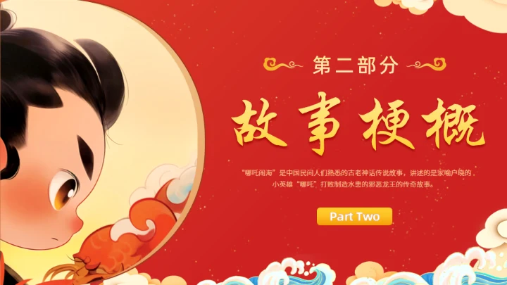 神话故事哪吒闹海通用PPT模板