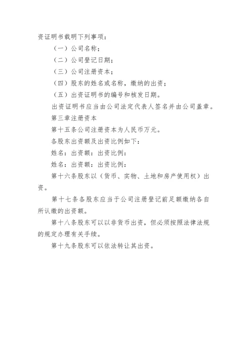 汽车租赁公司章程.docx