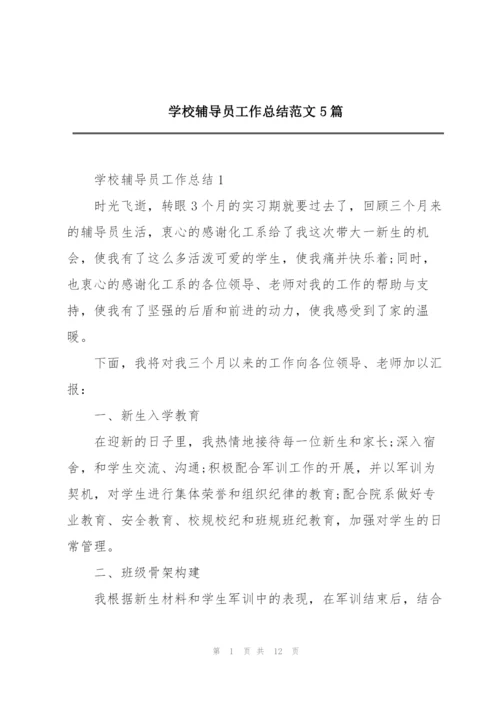 学校辅导员工作总结范文5篇.docx