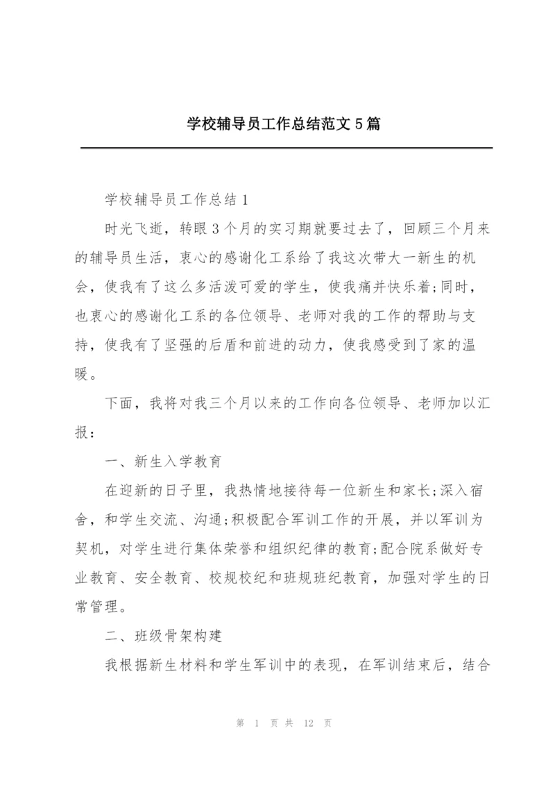 学校辅导员工作总结范文5篇.docx