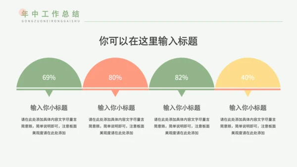 绿色小清新职场年中总结PPT模板