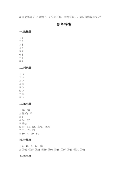 小学二年级上册数学期中测试卷附答案（典型题）.docx