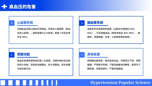 蓝色简约风全国高血压日科普PPT模板
