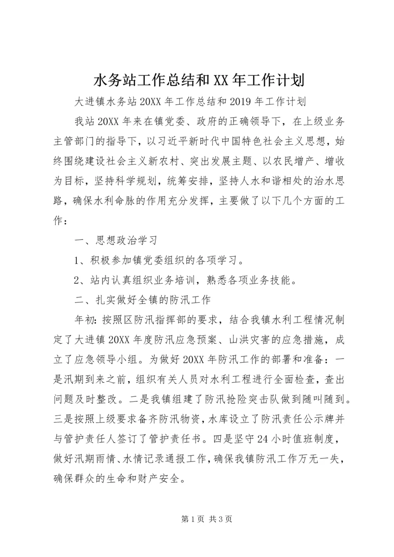 水务站工作总结和XX年工作计划 (2).docx