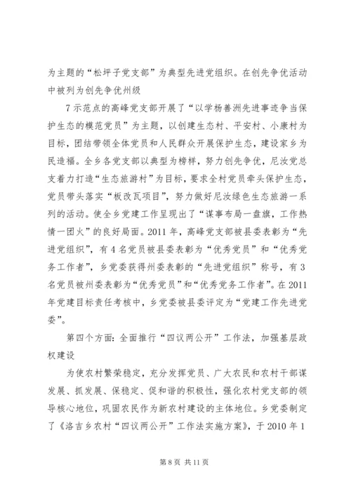 洛吉乡党建工作情况汇报材料.docx