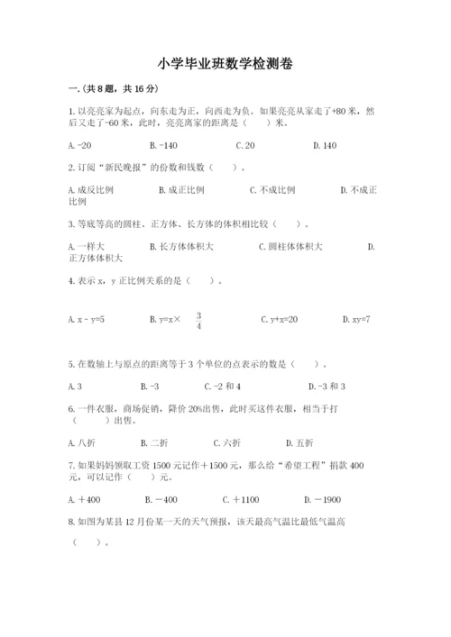 小学毕业班数学检测卷附答案【培优b卷】.docx