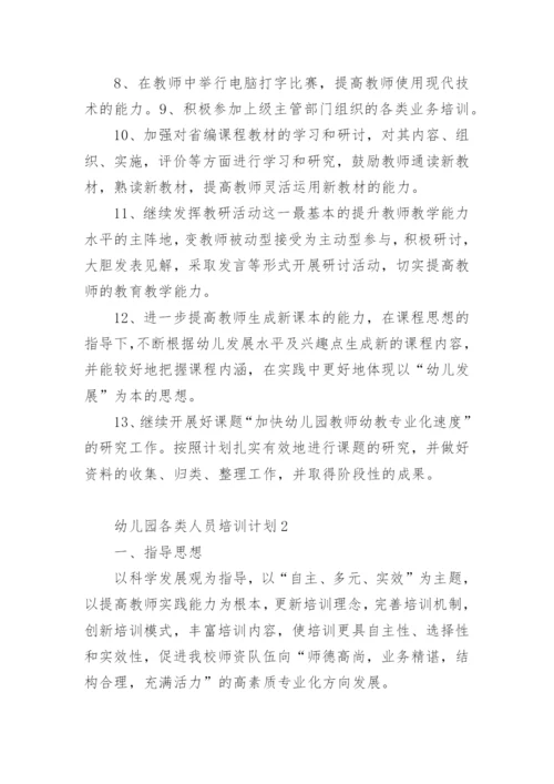 幼儿园各类人员培训计划.docx