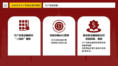 红色插画风简约商务企业安全生产管理体系建设PPT模板管理制度