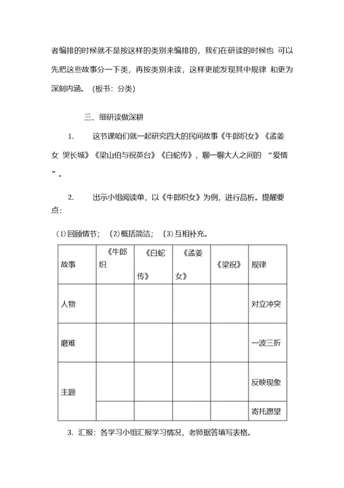 田螺姑娘中国民间故事整本书阅读推进课教学设计