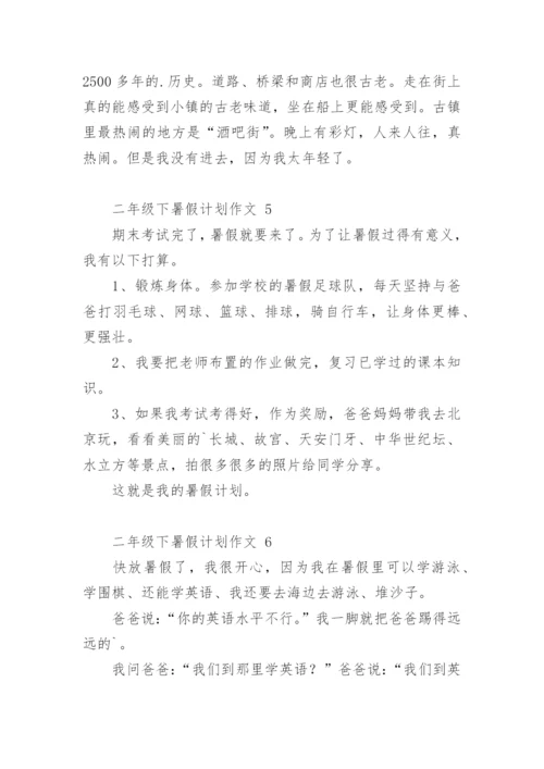 二年级下暑假计划作文.docx