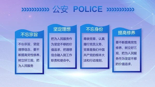 大气公安年终工作总结新年计划PPT动态模板
