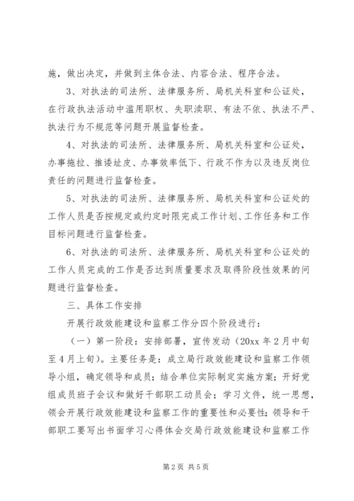 行政效能建设和监察工作实施方案.docx