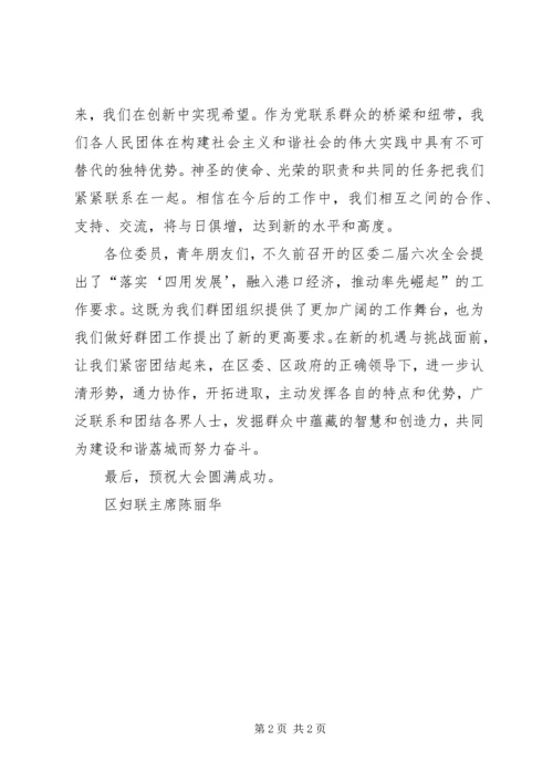 在XX县区青年联合会第二届委员会第一次全体会.docx