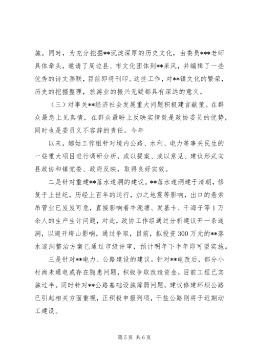 乡镇政协工作小组上半年工作情况总结.docx