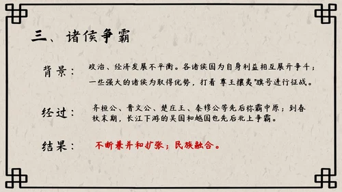 初中历史课动荡的春秋时期PPT模板