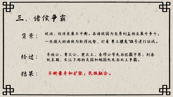 初中历史课动荡的春秋时期PPT模板