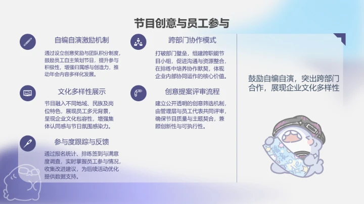 蓝灰色简约呆呆鲨公司年终汇报PPT主题