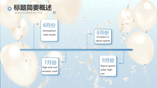 蓝色大气气球毕业典礼通用动态PPT