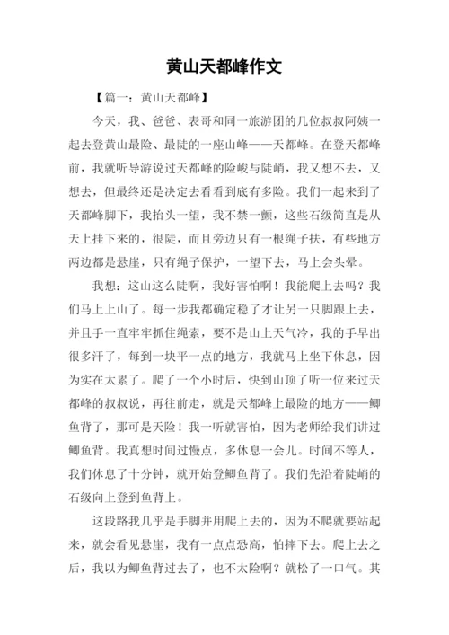 黄山天都峰作文.docx