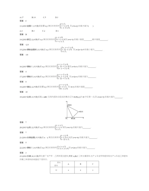 §7.2-简单的线性规划(试题部分).docx