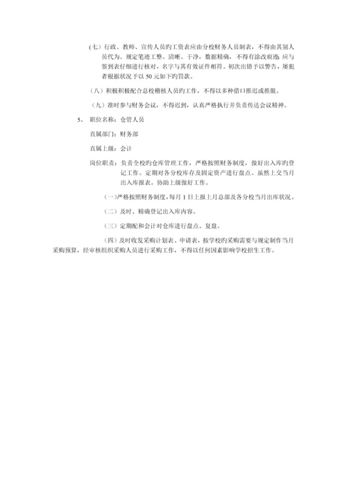 教育培训机构财务部门职能说明书.docx