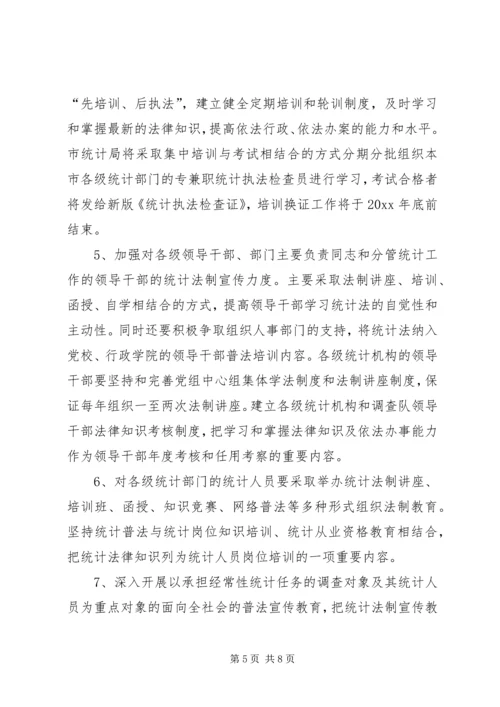 市统计系统五五普法工作规划.docx