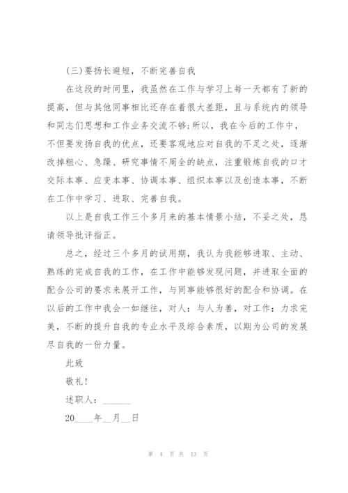 企业个人转正述职报告.docx