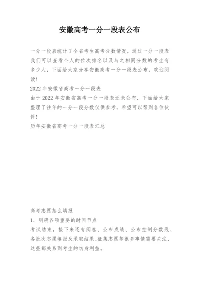 安徽高考一分一段表公布.docx