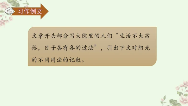 【新课标】第三单元习作例文 阳光的两种用法（课件17张PPT）
