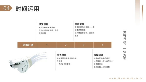 棕色简约把时间管理变成一种习惯PPT模板宣传PPT动态PP自我管理