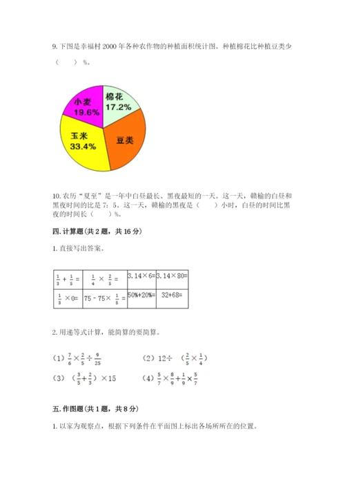 2022人教版六年级上册数学期末测试卷（达标题）.docx