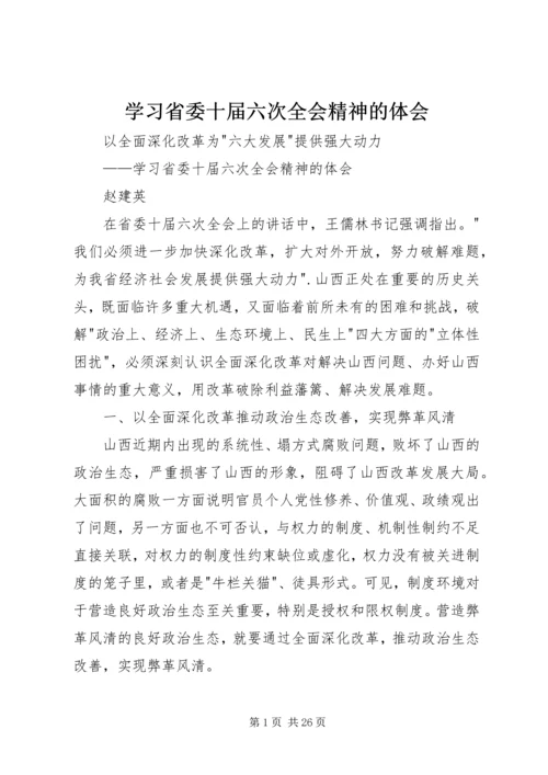 学习省委十届六次全会精神的体会.docx