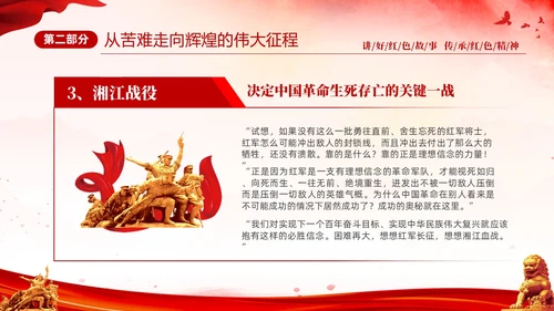 红色简约党建党课讲好红色故事传承红色精神红色革命故事学习PP