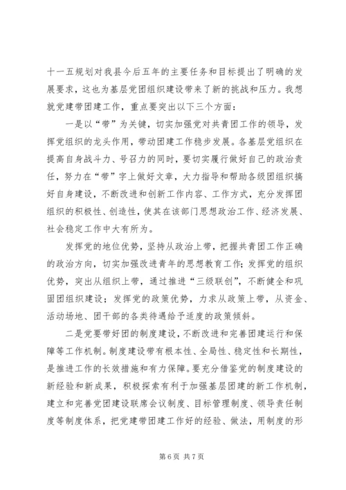 县委副书记在共青团年度工作会上的讲话.docx
