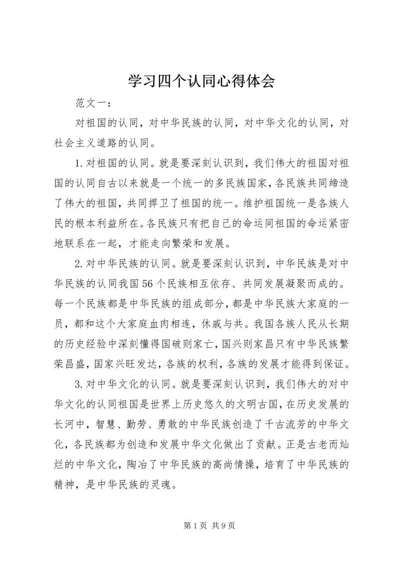 学习四个认同心得体会.docx