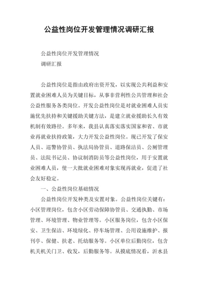 公益性岗位开发管理情况的调研研究报告.docx