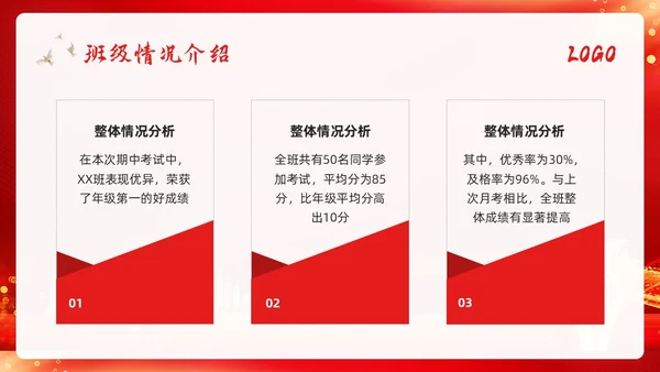 期中考试表彰大会红色简约学校期中优秀班集体表彰大会PPT模板宣传PPT动态P